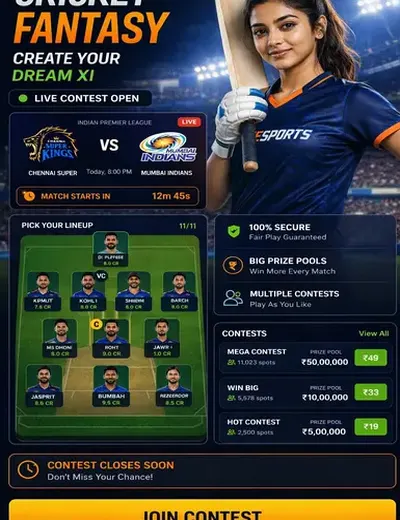 11lottery (11 lottery app) fantasy cricket & matchday visual 3